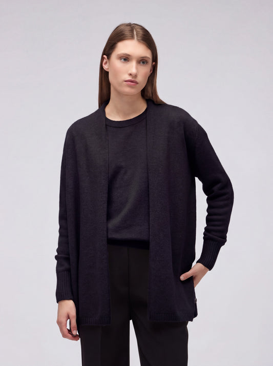 Long open-front knit cardigan night 550a61_fw25-3_064not