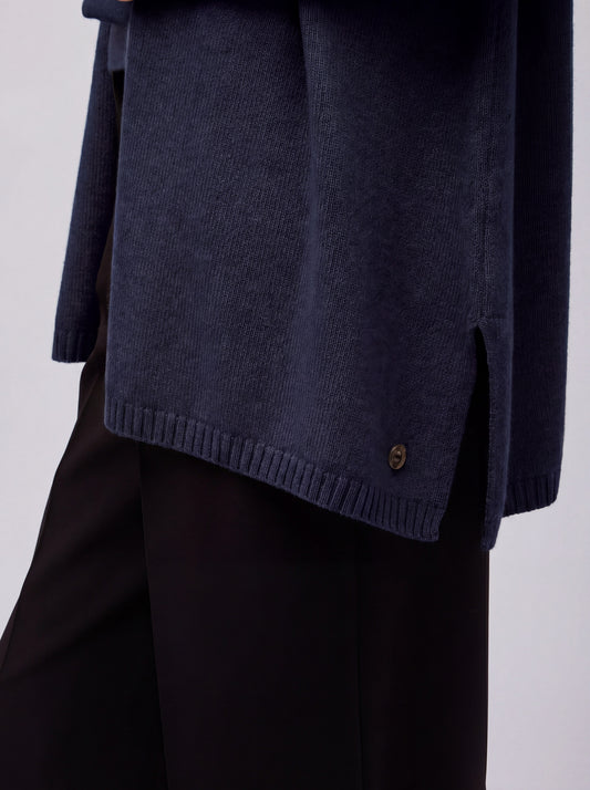 Long open-front knit cardigan - Long open-front knit cardigan alt - 002