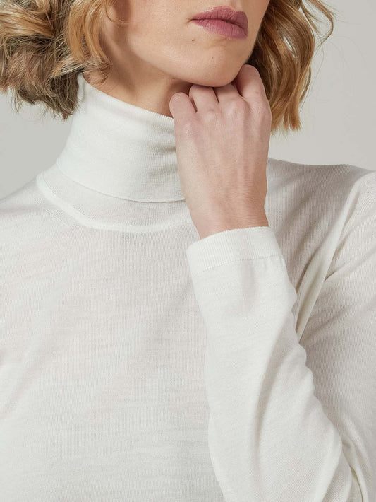 Maglia dolcevita in lana seta e cashmere - Maglia dolcevita in lana seta e cashmere alt - 002