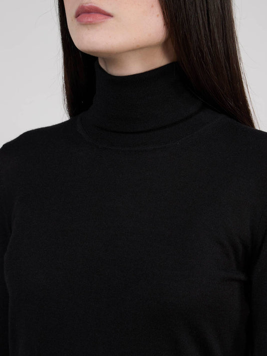Maglia dolcevita in lana seta e cashmere - Maglia dolcevita in lana seta e cashmere alt - 002