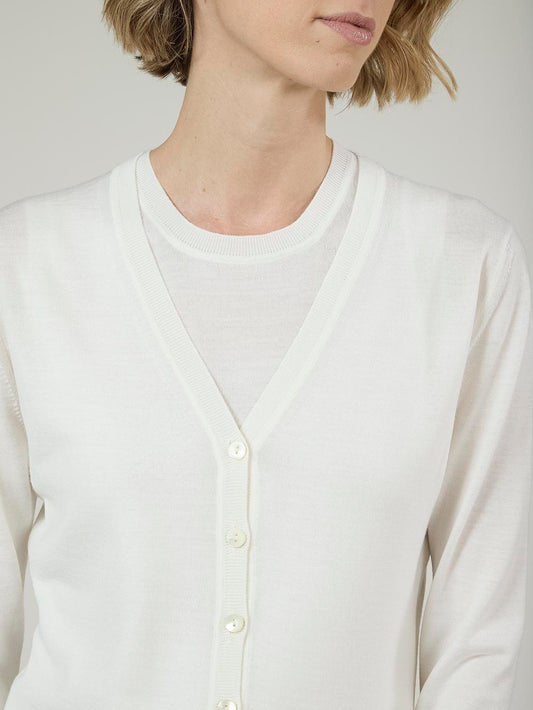 Maglia cardigan in lana seta e cashmere - Maglia cardigan in lana seta e cashmere alt - 002