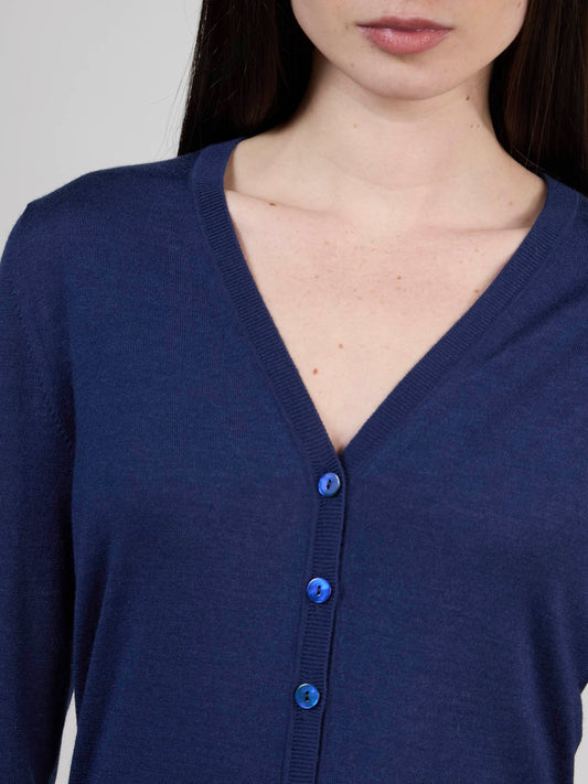 Maglia cardigan in lana seta e cashmere - Maglia cardigan in lana seta e cashmere alt - 002