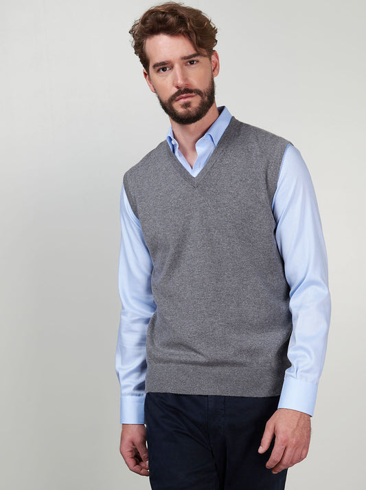 Gilet in cashmere acciaio mel 55k070_rcapi_085088