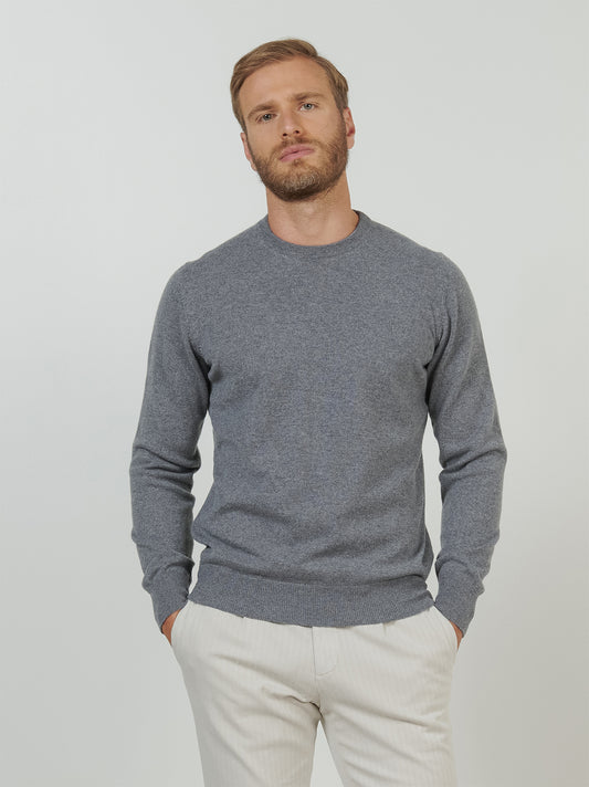 Maglia girocollo in cashmere acciaio mel 55k072_rcapi_085088