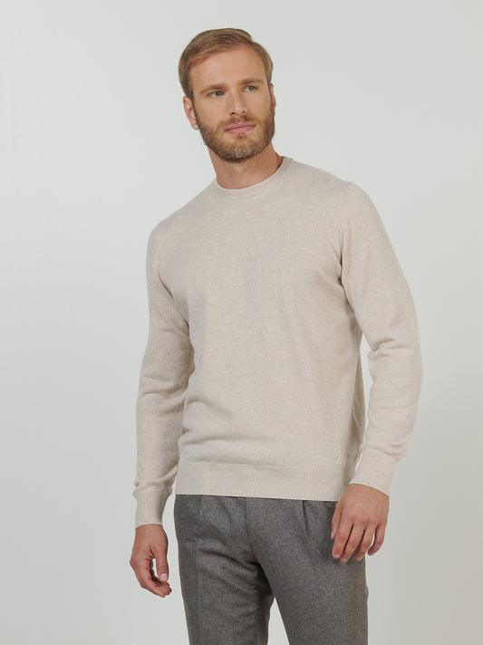 Maglia girocollo in cashmere cremino mel 55k072_rcapi_908908