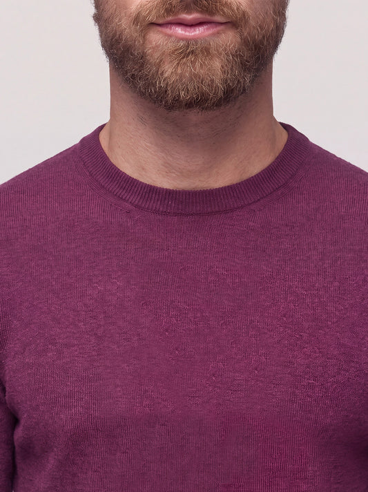 Men's crewneck cashmere sweater - Men's crewneck cashmere sweater alt - 002