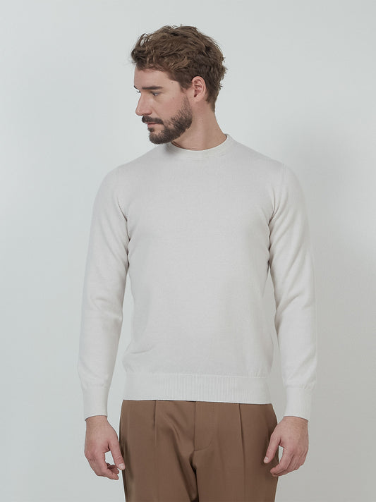 Maglia girocollo in cashmere stucco 55k072_rcapi_943251