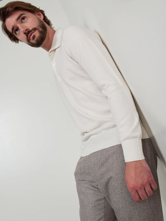 Maglia gusto polo in cashmere - Maglia gusto polo in cashmere alt - 002