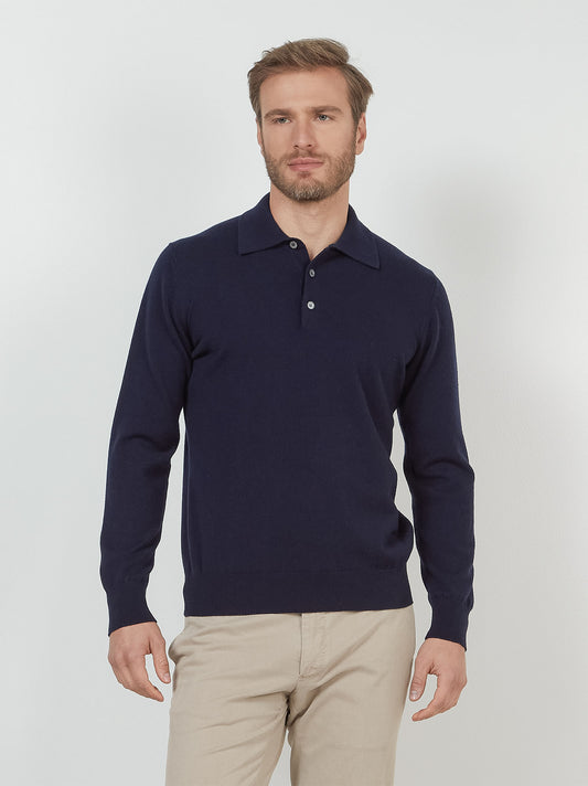 Maglia gusto polo in cashmere notte 55k073_rcapi_064064