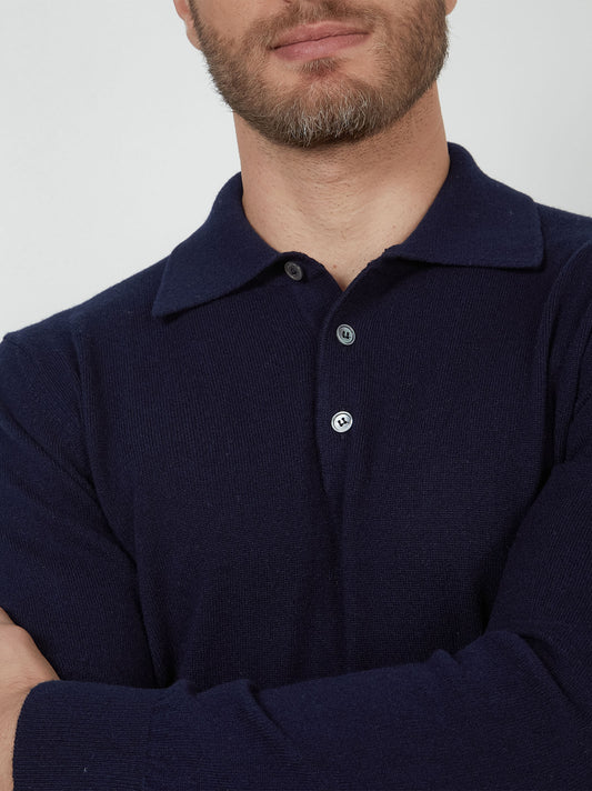 Maglia gusto polo in cashmere - Maglia gusto polo in cashmere alt - 002