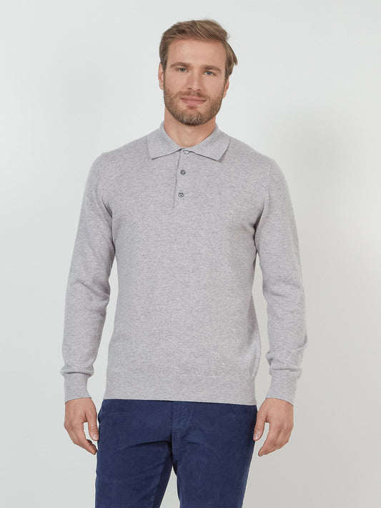 Maglia gusto polo in cashmere perla 55k073_rcapi_160083