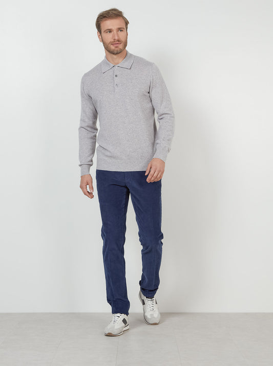 Maglia gusto polo in cashmere - Maglia gusto polo in cashmere alt - 002