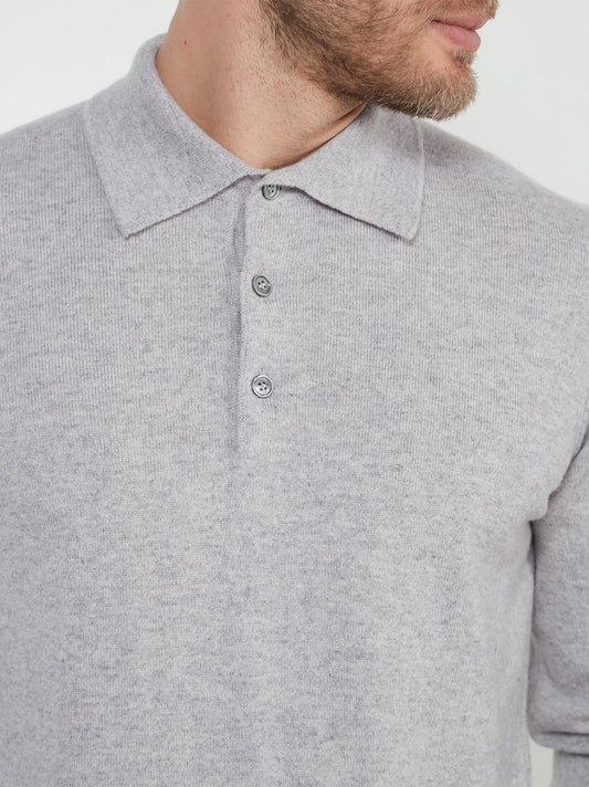 Maglia gusto polo in cashmere - Maglia gusto polo in cashmere alt - 002