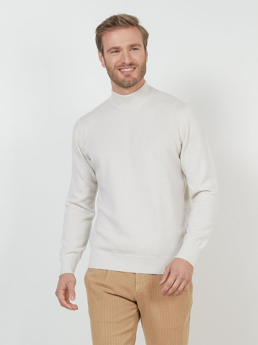 Maglia lupetto in cashmere stucco 55k074_rcapi_943251