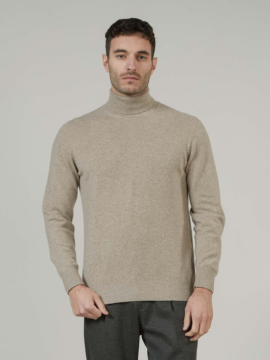 Maglia a collo alto in cashmere avena 55k075_rcapi_j16j16