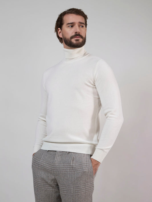 Maglia a collo alto in cashmere bianco nat 55k075_rcapi_217218