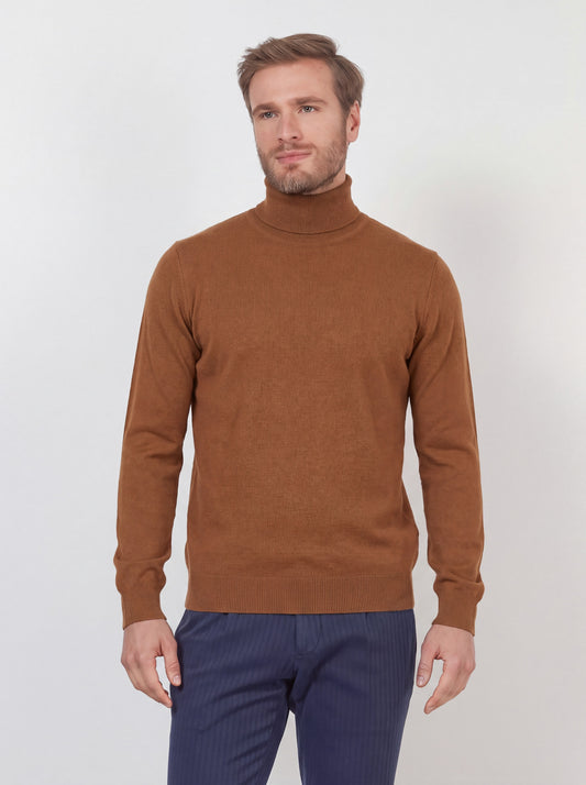 Maglia dolcevita in cashmere caramel cafe' 55k075_rcapi_165car