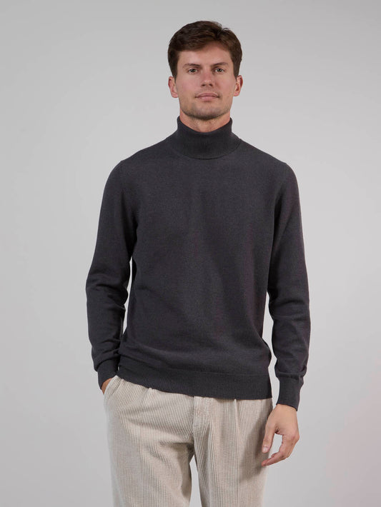 Maglia a collo alto in cashmere piombo 55k075_rcapi_146146