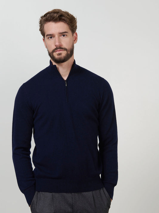 Lupetto collo zip in cashmere notte 55k076_rcapi_064064