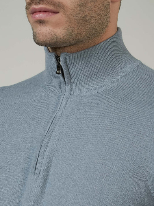 Lupetto collo zip in cashmere - Lupetto collo zip in cashmere alt - 002