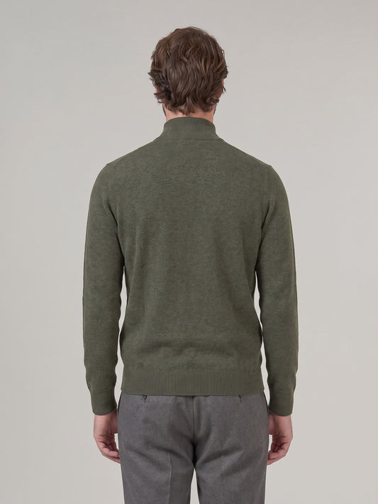 Men's half-zip cashmere sweater - Men's half-zip cashmere sweater alt - 002