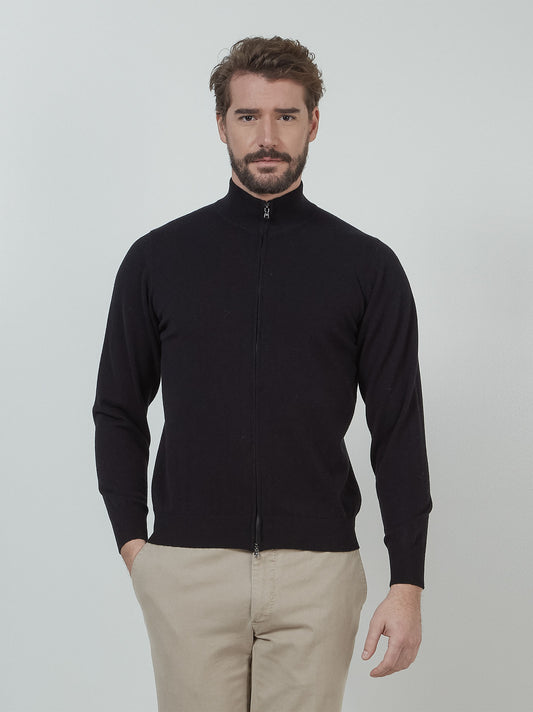 Cardigan con zip nero 55k079_rcapi_096096
