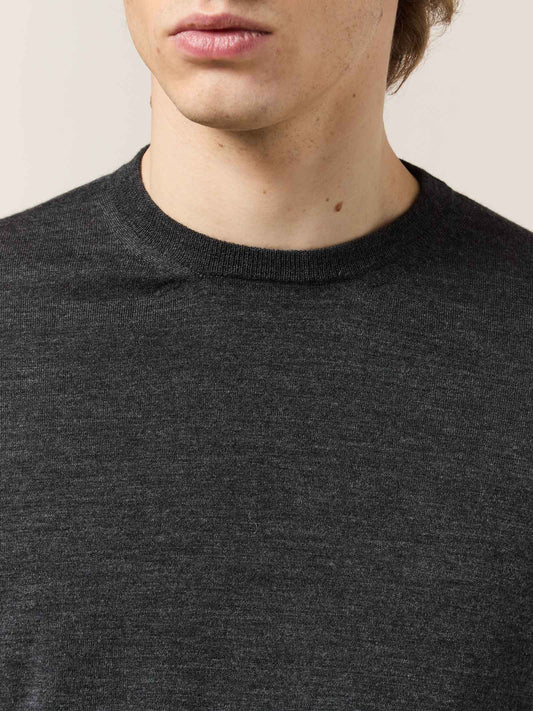 Maglia girocollo in lana seta e cashmere - Maglia girocollo in lana seta e cashmere alt - 002