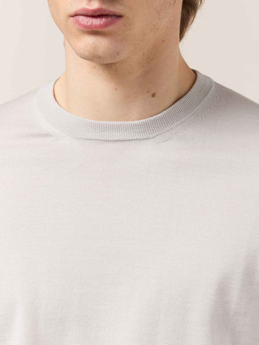 Maglia girocollo in lana seta e cashmere - Maglia girocollo in lana seta e cashmere alt - 002