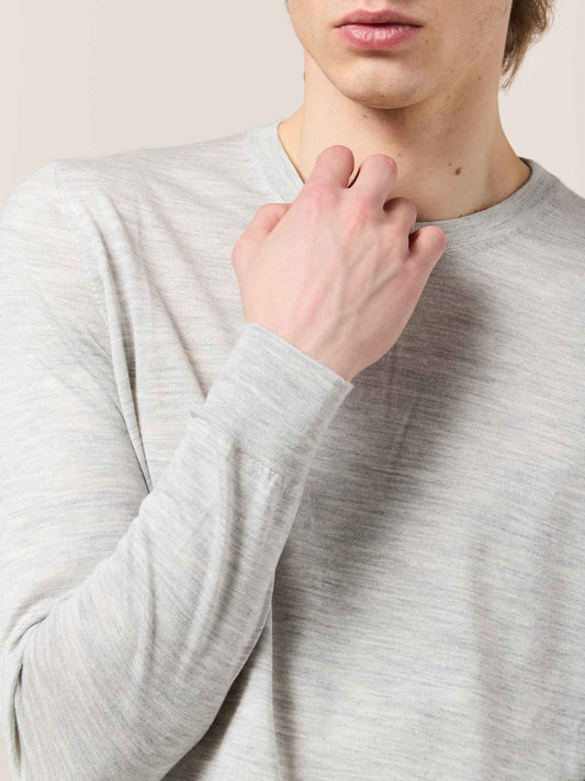 Maglia girocollo in lana seta e cashmere - Maglia girocollo in lana seta e cashmere alt - 002