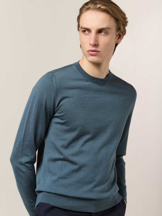 Maglia girocollo in lana seta e cashmere mercurio 55kt02_woseca_i49mer