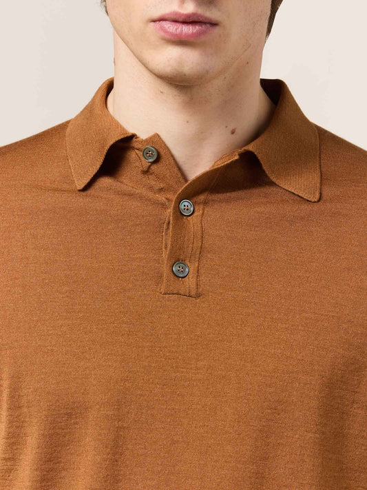 Maglia polo in lana, seta e cashmere - Maglia polo in lana, seta e cashmere alt - 002
