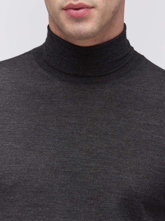 Maglia dolcevita in lana, seta e cashmere - Maglia dolcevita in lana, seta e cashmere alt - 002