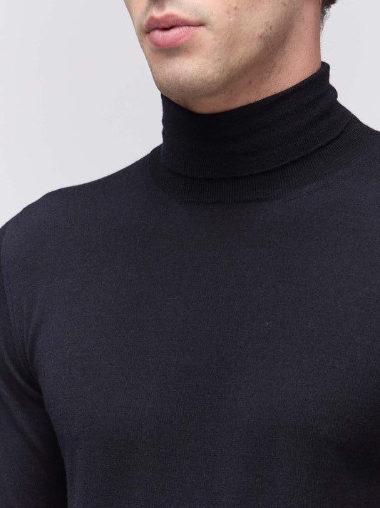 Maglia dolcevita in lana, seta e cashmere - Maglia dolcevita in lana, seta e cashmere alt - 002