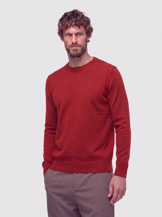Maglia girocollo in cashmere rosso corallo 55k072_rcapi_354rco