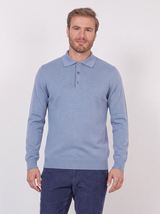 Maglia polo in cashmere con bottoni atlantic 55k073_rcapi_335atl