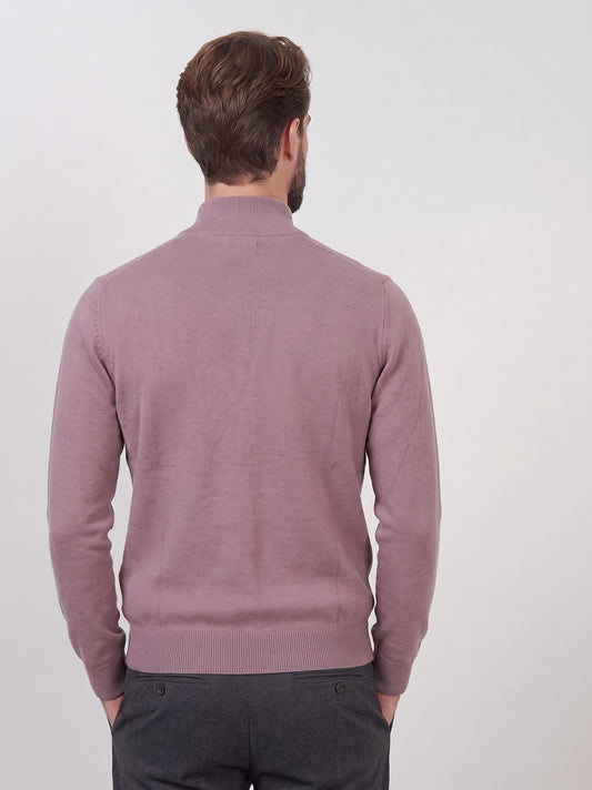Men's half-zip cashmere sweater - Men's half-zip cashmere sweater alt - 002