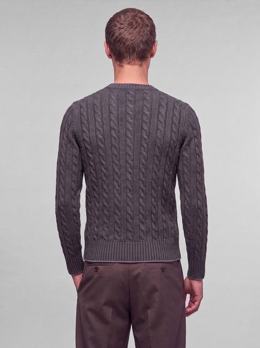 Maglia uomo paricollo lavorazione a trecce, manica lunga - Maglia uomo paricollo lavorazione a trecce, manica lunga alt - 002