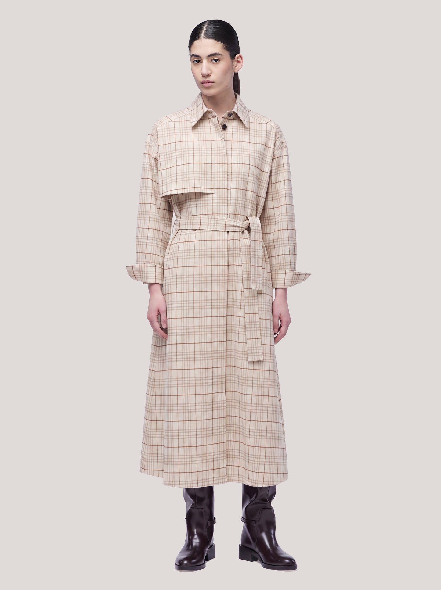 Shirt dress in Glen check flannel moon abi055_t22_f26-22_tluna0 74848234209606