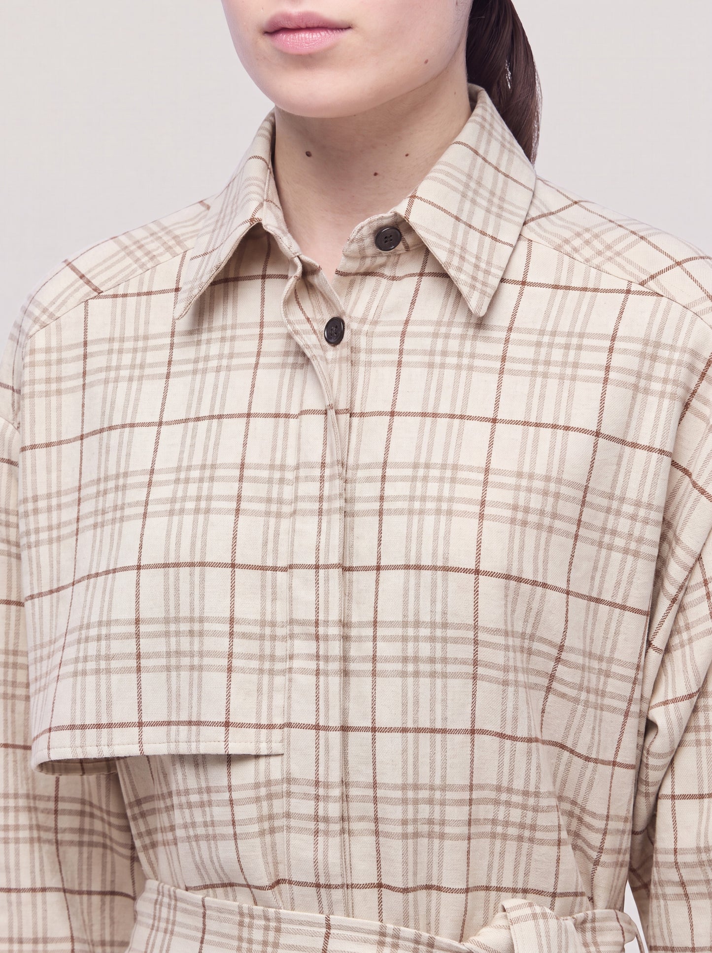Shirt dress in Glen check flannel moon abi055_t22_f26-22_tluna0 74848234242374