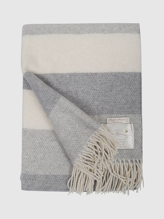 Plaid in Puro Cashmere con Frange grigio cop038_rcapi_002436