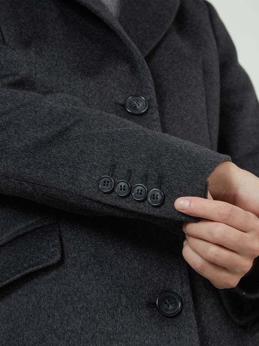 Cappotto in cashmere con collo reverse - Cappotto in cashmere con collo reverse alt - 002