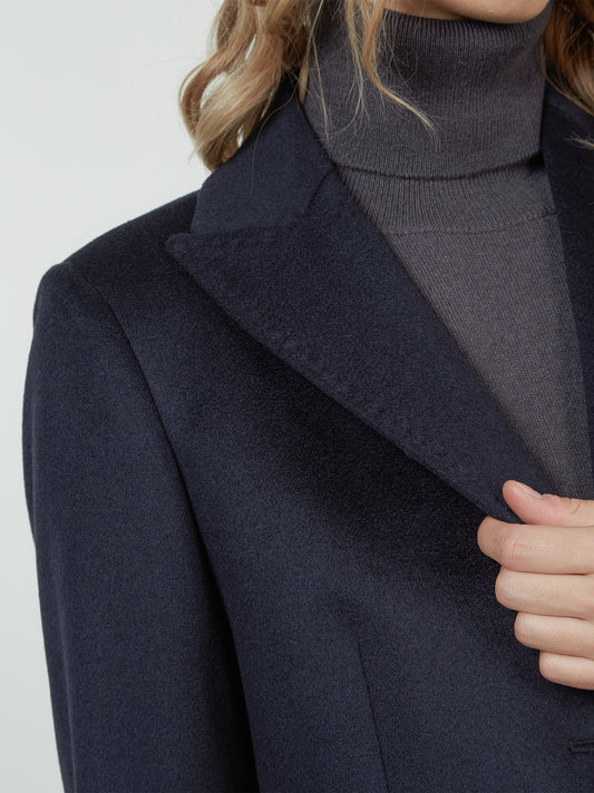 Cappotto in cashmere con collo reverse - Cappotto in cashmere con collo reverse alt - 002