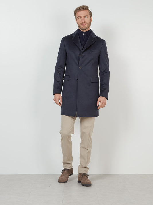 Cappotto uomo in puro cashmere con collo allacciabile blu cp0110_rcapi_002331