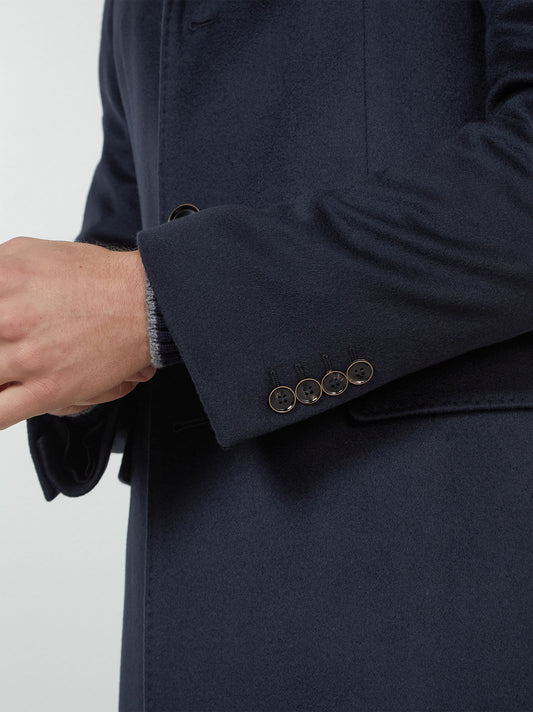 Cappotto uomo in puro cashmere con collo allacciabile - Cappotto uomo in puro cashmere con collo allacciabile alt - 002