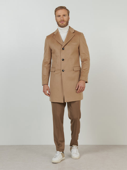 Cappotto uomo in puro cashmere con collo allacciabile cammello cp0110_rcapi_002140