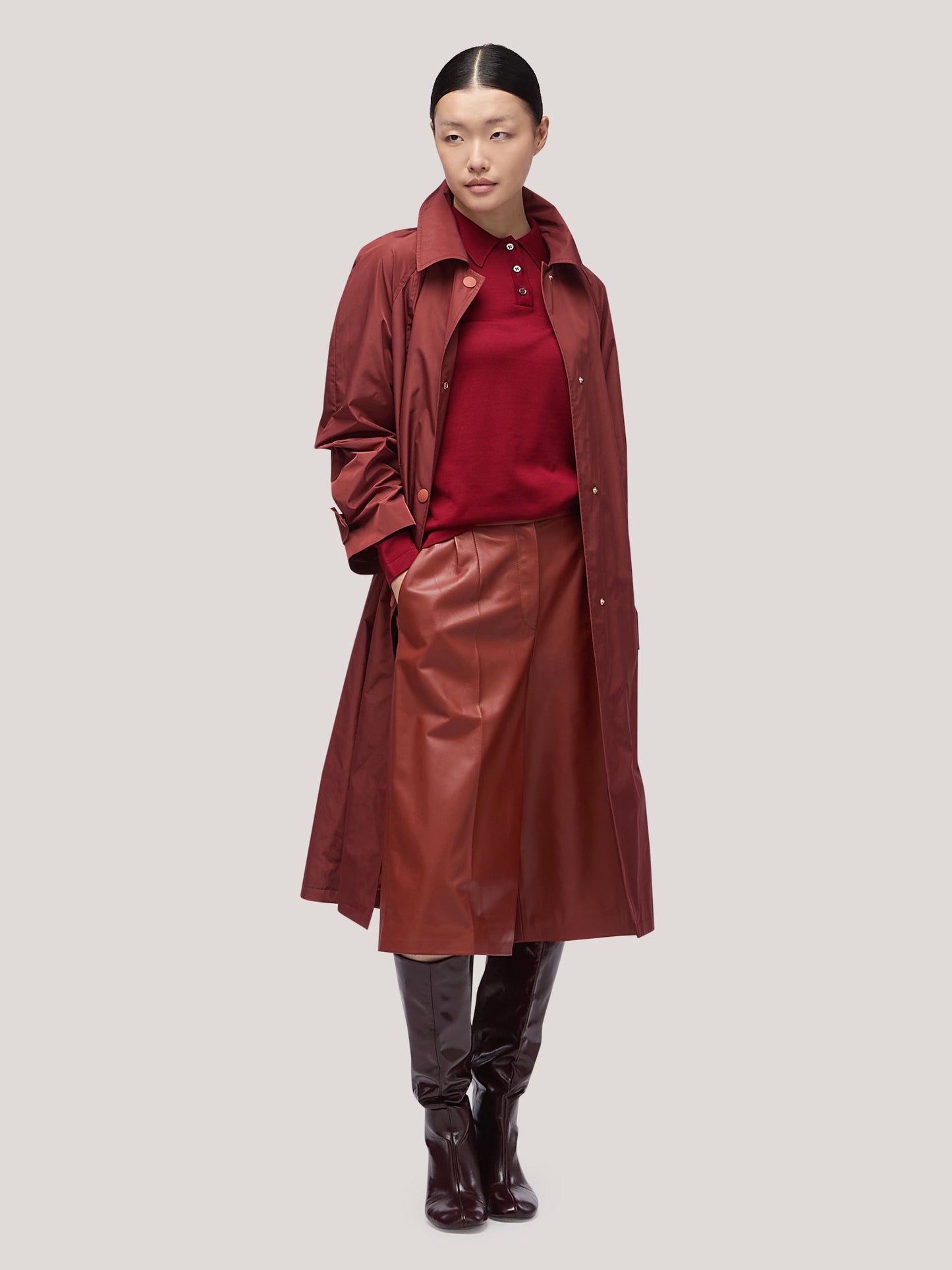 Women's trench coat with polo collar and side pockets rame cpa078_f2517a_ra0001 68145582702918