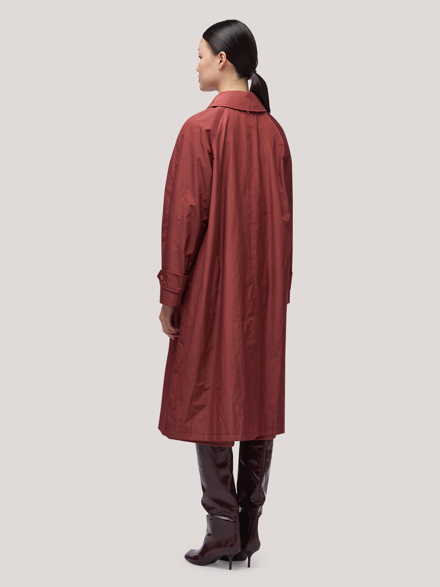 Women's trench coat with polo collar and side pockets rame cpa078_f2517a_ra0001 68145582768454