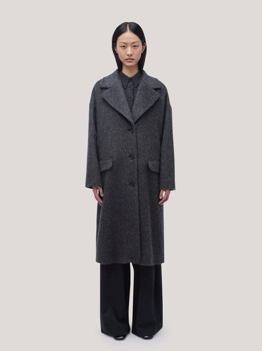 Cappotto monopetto in cammello e mohair grafite cpa111_t30_f26-30_tgrafi