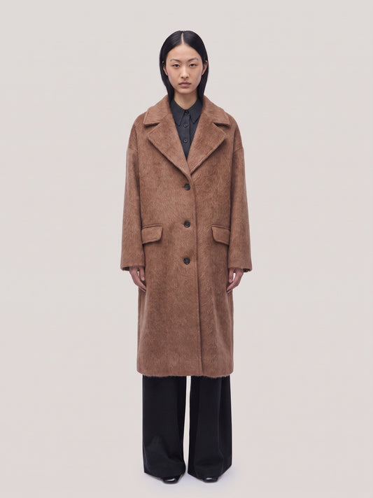 Modern fit single-breasted coat in camel mohair elder cpa111_t30_f26-30_tsambu
