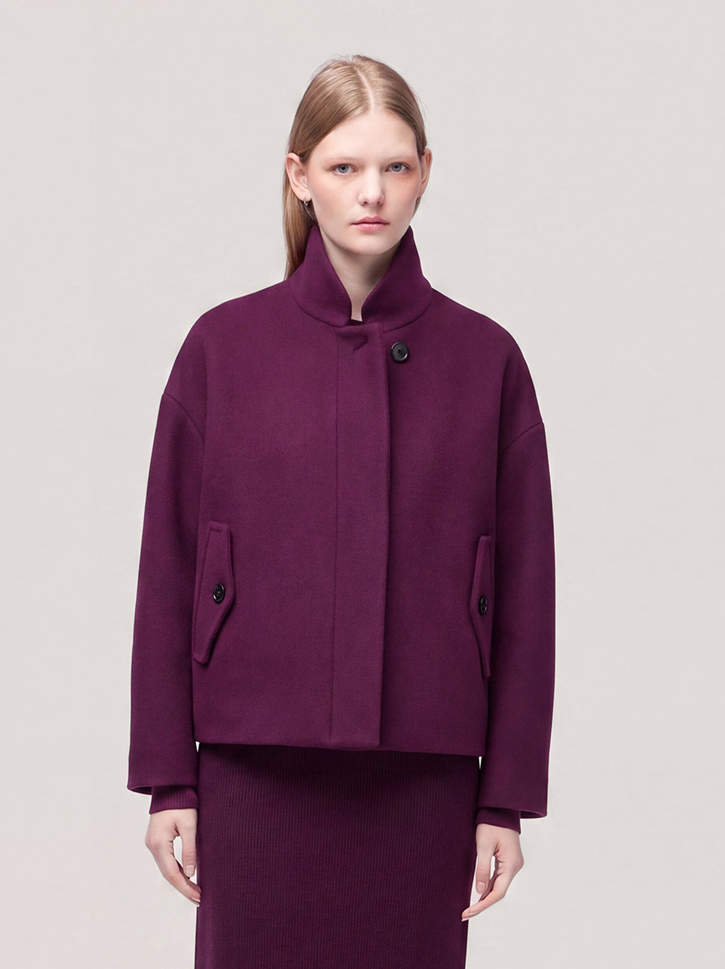 Cappottino volume ovetto in lana cashmere dark grape cpa115_t28 n_f26-28_tdargr 75934142136646